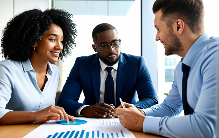 **

A diverse group of professionals collaborating in a modern, sunlit office. They are reviewing impact reports and discussing sustainable investment strategies. Fully clothed, appropriate attire, safe for work. The scene emphasizes teamwork and data analysis with charts and graphs visible in the background. Perfect anatomy, correct proportions, natural pose, professional photography, high quality, modest.

**