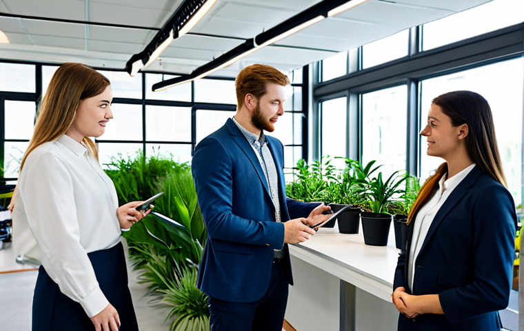 **

"A group of young professionals, fully clothed in business attire, collaborating on a sustainable energy project in a modern co-working space filled with plants, appropriate content, safe for work, perfect anatomy, natural proportions, professional environment, modest clothing."

**
