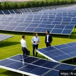Home 18 임팩트 투자와 글로벌 협력 - A modern, vibrant urban rooftop solar and wind energy installation in France, featuring sleek solar ...