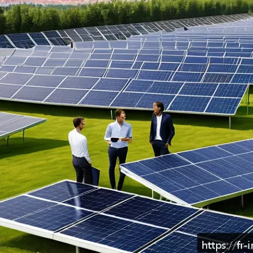 Home 30 임팩트 투자와 글로벌 협력 - A modern, vibrant urban rooftop solar and wind energy installation in France, featuring sleek solar ...